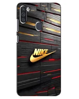 Чохол для Samsung Galaxy M11 з картинкою «Золотий Nike на металі» Чохол для Samsung Galaxy M11 з картинкою «Золотий Nike на металі»