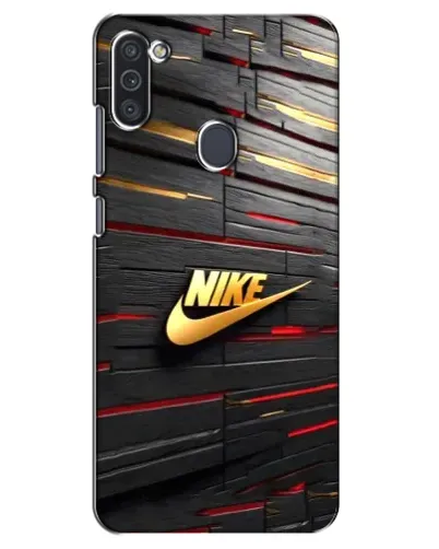 Чехол для Samsung Galaxy M11 с картинкой «Золотой Nike на металле»