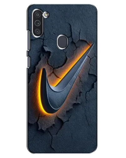 Чехол для Samsung Galaxy M11 с картинкой «Объемный логотип Найк»