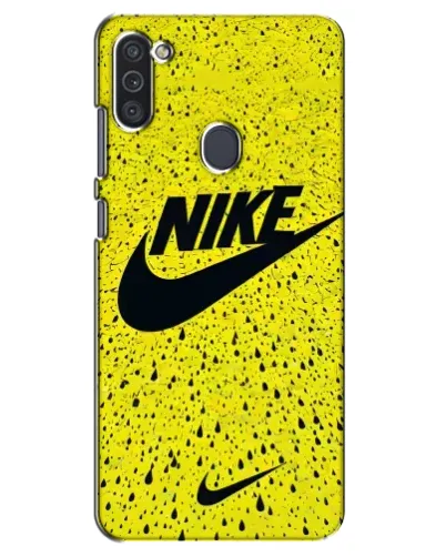Чехол для Samsung Galaxy M11 с картинкой «Желтый текстурный Nike»