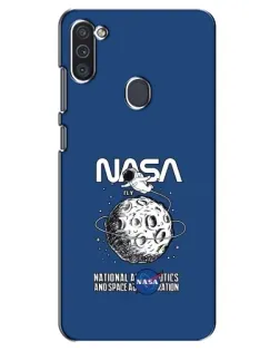 Чехол для Samsung Galaxy M11 с картинкой «NASA — лунная миссия»
