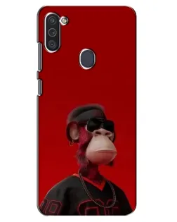 Чехол для Samsung Galaxy M11 с картинкой «Bored Ape в красном» Чехол для Samsung Galaxy M11 с картинкой «Bored Ape в красном»