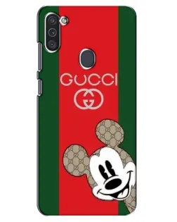 Чехол для Samsung Galaxy M11 с картинкой «Gucci — полосы и Микки»