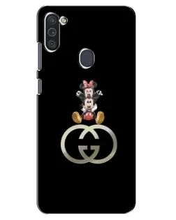 Чехол для Samsung Galaxy M11 с картинкой «Минни Маус на лого»