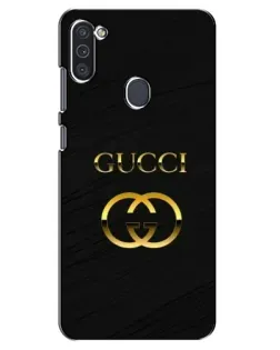 Чехол для Samsung Galaxy M11 с картинкой «Золотой логотип Gucci»