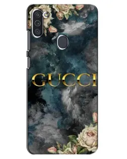 Чехол для Samsung Galaxy M11 с картинкой «Абстрактные цветы Gucci»