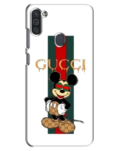 Чехол для Samsung Galaxy M11 с картинкой «Микки Маус Gucci — полосы»