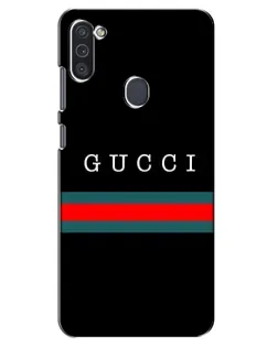 Чехол для Samsung Galaxy M11 с картинкой «Gucci — красный пояс»