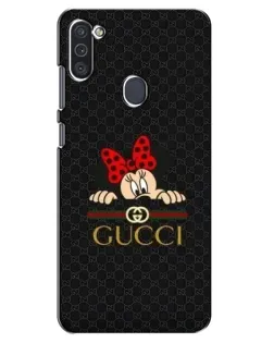 Чехол для Samsung Galaxy M11 с картинкой «Минни Маус Gucci — черный»