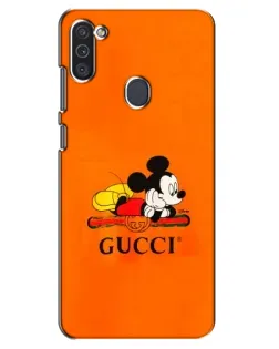 Чехол для Samsung Galaxy M11 с картинкой «Микки Маус Gucci — оранж»