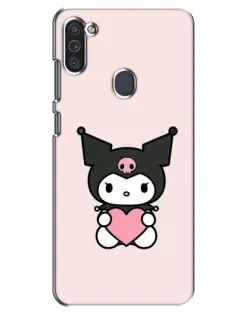 Чехол для Samsung Galaxy M11 с картинкой «Kuromi и сердце»