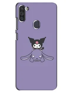 Чехол для Samsung Galaxy M11 с картинкой «Kuromi на лиловом фоне»