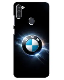 Чехол для Samsung Galaxy M11 с картинкой «BMW — неоновое сияние»