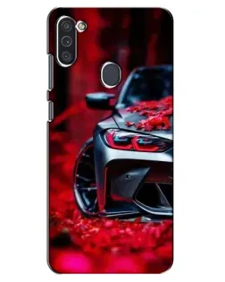 Чехол для Samsung Galaxy M11 с картинкой «Спортивная BMW и цветы»