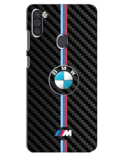 Чехол для Samsung Galaxy M11 с картинкой «Эмблема BMW и карбон»