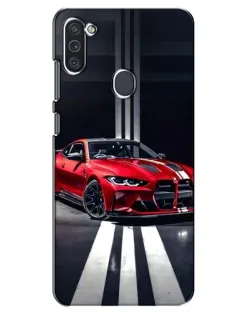 Чехол для Samsung Galaxy M11 с картинкой «Красная BMW на дороге»