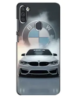 Чехол для Samsung Galaxy M11 с картинкой «BMW в белом дыму»