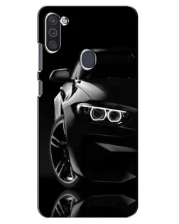 Чехол для Samsung Galaxy M11 с картинкой «Черная BMW — профиль»