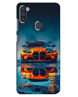 Чехол для Samsung Galaxy M11 с картинкой «BMW — золотая эмблема»