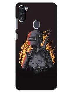 Чехол для Samsung Galaxy M11 с картинкой «PUBG — огненный силуэт» Чехол для Samsung Galaxy M11 с картинкой «PUBG — огненный силуэт»