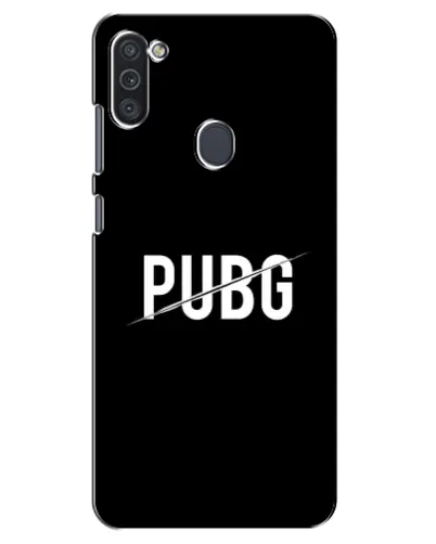 Чехол для Samsung Galaxy M11 с картинкой «PUBG — белый логотип»