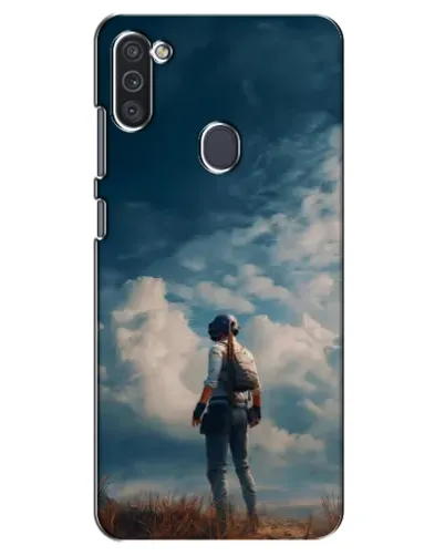 Чехол для Samsung Galaxy M11 с картинкой «Герой PUBG на скале»