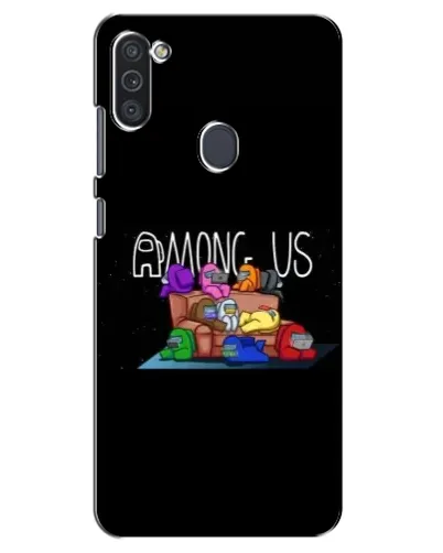 Чехол для Samsung Galaxy M11 с картинкой «Логотип Among Us»
