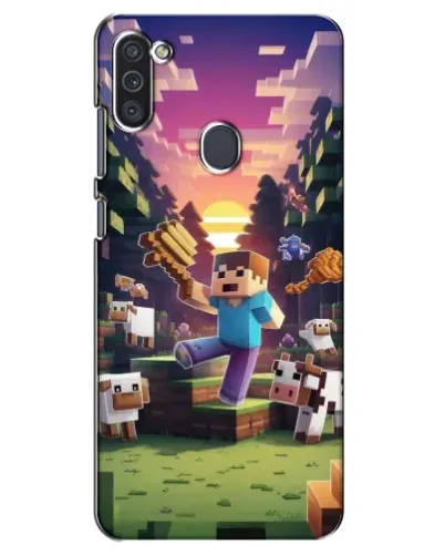 Чехол для Samsung Galaxy M11 с картинкой «Стив на ферме»