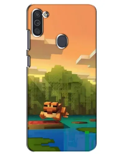 Чехол для Samsung Galaxy M11 с картинкой «Майнкрафт закат солнца»