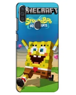 Чехол для Samsung Galaxy M11 с картинкой «Губка Боб Minecraft»