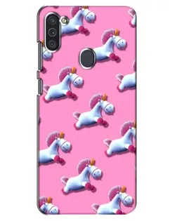 Чехол для Samsung Galaxy M11 с картинкой «Единороги на розовом»