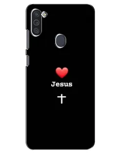 Чохол для Samsung Galaxy M11 з картинкою «Серце - Jesus»