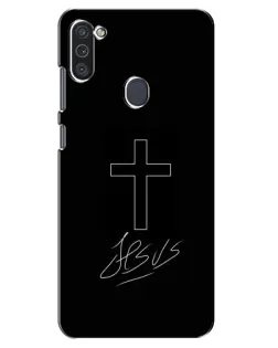 Чехол для Samsung Galaxy M11 с картинкой «Графический крест Jesus» Чехол для Samsung Galaxy M11 с картинкой «Графический крест Jesus»