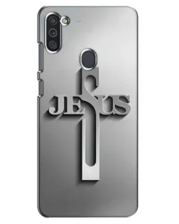 Чехол для Samsung Galaxy M11 с картинкой «Металлический крест Jesus» Чехол для Samsung Galaxy M11 с картинкой «Металлический крест Jesus»