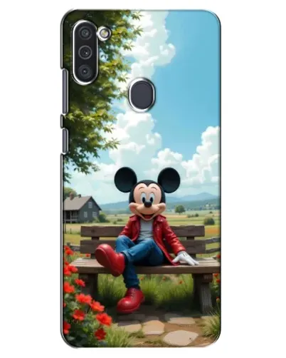 Чехол для Samsung Galaxy M11 с картинкой «Микки на скамейке»