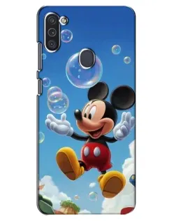 Чехол для Samsung Galaxy M11 с картинкой «Mickey и мыльные пузыри»