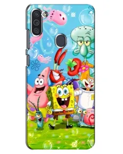Чехол для Samsung Galaxy M11 с картинкой «Губка Боб и друзья»