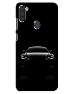 Чехол для Samsung Galaxy M11 с картинкой «Силуэт Tesla Night»
