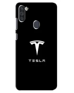 Чохол для Samsung Galaxy M11 з картинкою «Tesla White Logo» Чохол для Samsung Galaxy M11 з картинкою «Tesla White Logo»