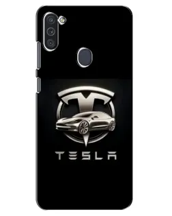 Чохол для Samsung Galaxy M11 з картинкою «Tesla — срібне авто» Чохол для Samsung Galaxy M11 з картинкою «Tesla — срібне авто»
