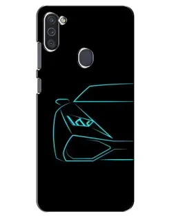 Чехол для Samsung Galaxy M11 с картинкой «Голубой силуэт Lamborghini» Чехол для Samsung Galaxy M11 с картинкой «Голубой силуэт Lamborghini»