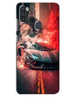 Чехол для Samsung Galaxy M11 с картинкой «Lamborghini красный дым» Чехол для Samsung Galaxy M11 с картинкой «Lamborghini красный дым»