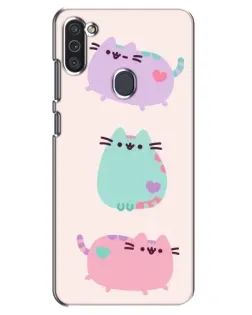 Чехол для Samsung Galaxy M11 с картинкой «Pusheen трио»