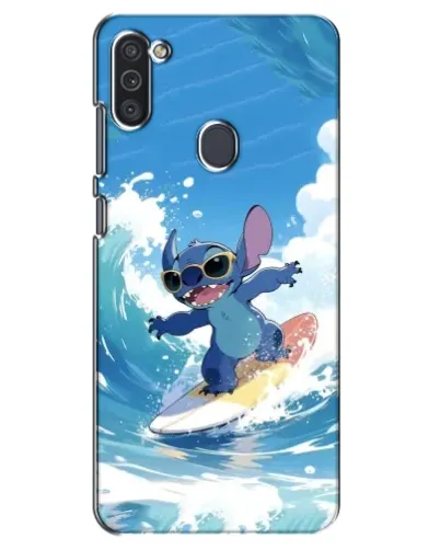 Чехол для Samsung Galaxy M11 с картинкой «Стич на волне»