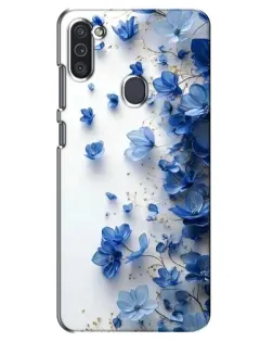 Чехол для Samsung Galaxy M11 с картинкой «Голубой цветочный каскад»