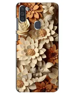 Чехол для Samsung Galaxy M11 с картинкой «Бежевый флористический декор»