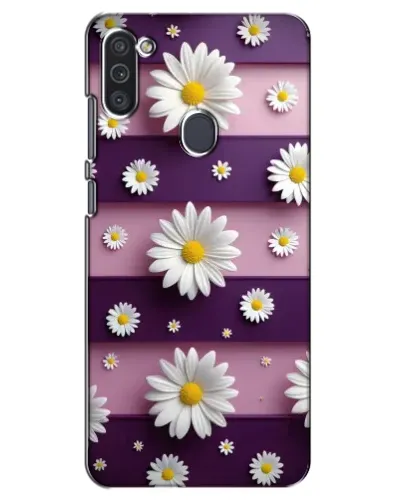 Чехол для Samsung Galaxy M11 с картинкой «Ромашки на фиолетовом»