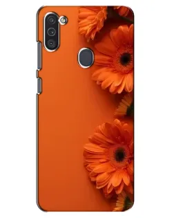 Чехол для Samsung Galaxy M11 с картинкой «Оранжевые герберы»
