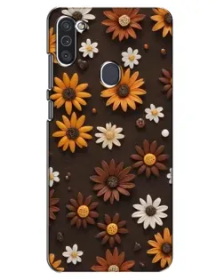 Чехол для Samsung Galaxy M11 с картинкой «Узор из маленьких подсолнухов»