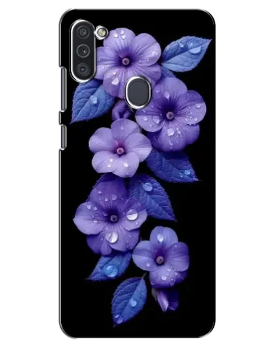 Чехол для Samsung Galaxy M11 с картинкой «Фиолетовые цветы с росою»